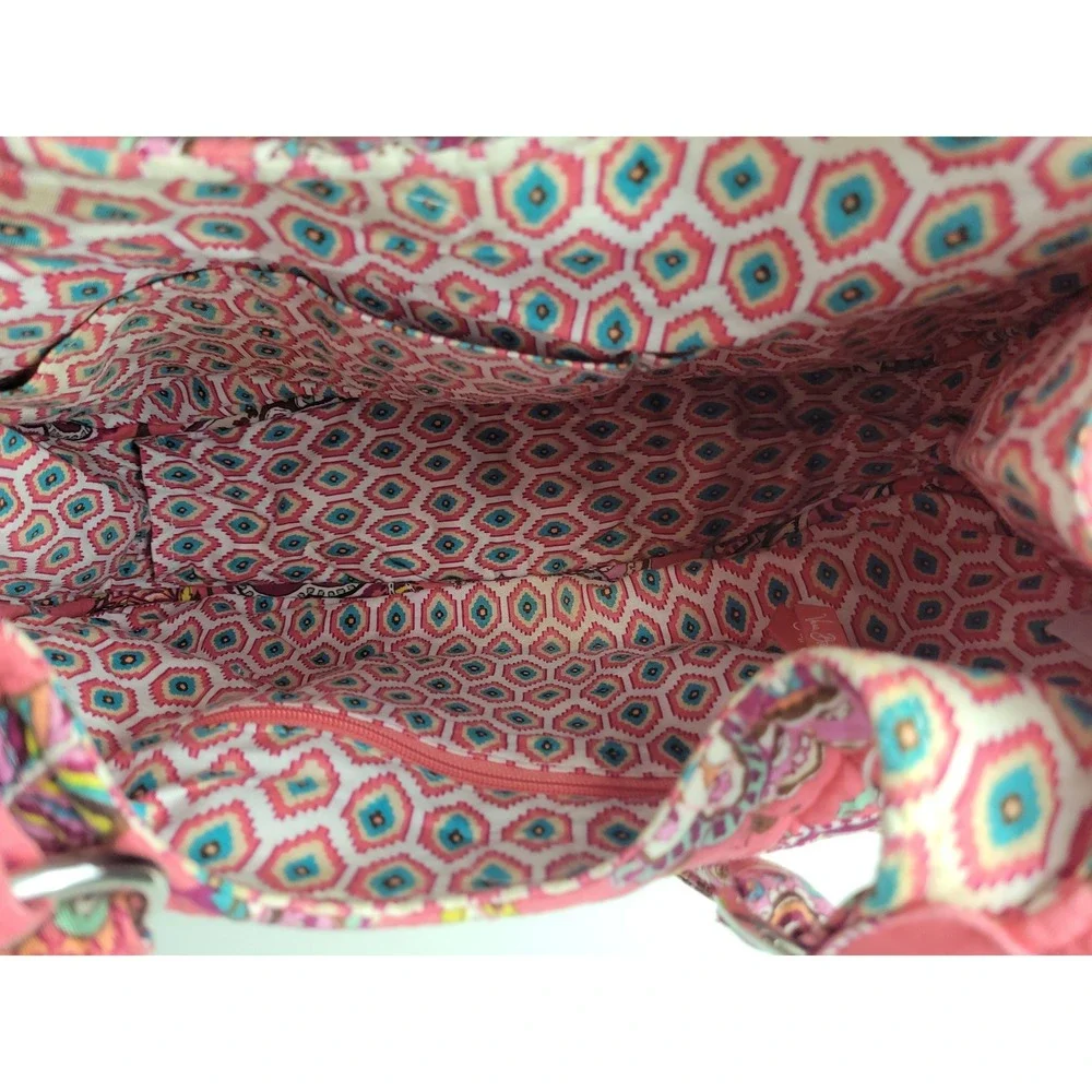 Vera Bradley Pink Paisley Quilted Cotton Hobo Shoulder Bag Floral Geometric